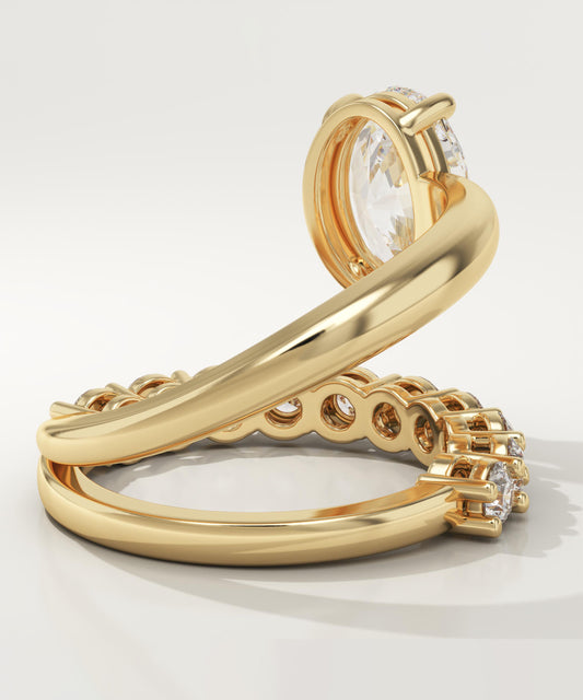 Oval Cut Pave Lab-Grown Diamond Engagement Ring