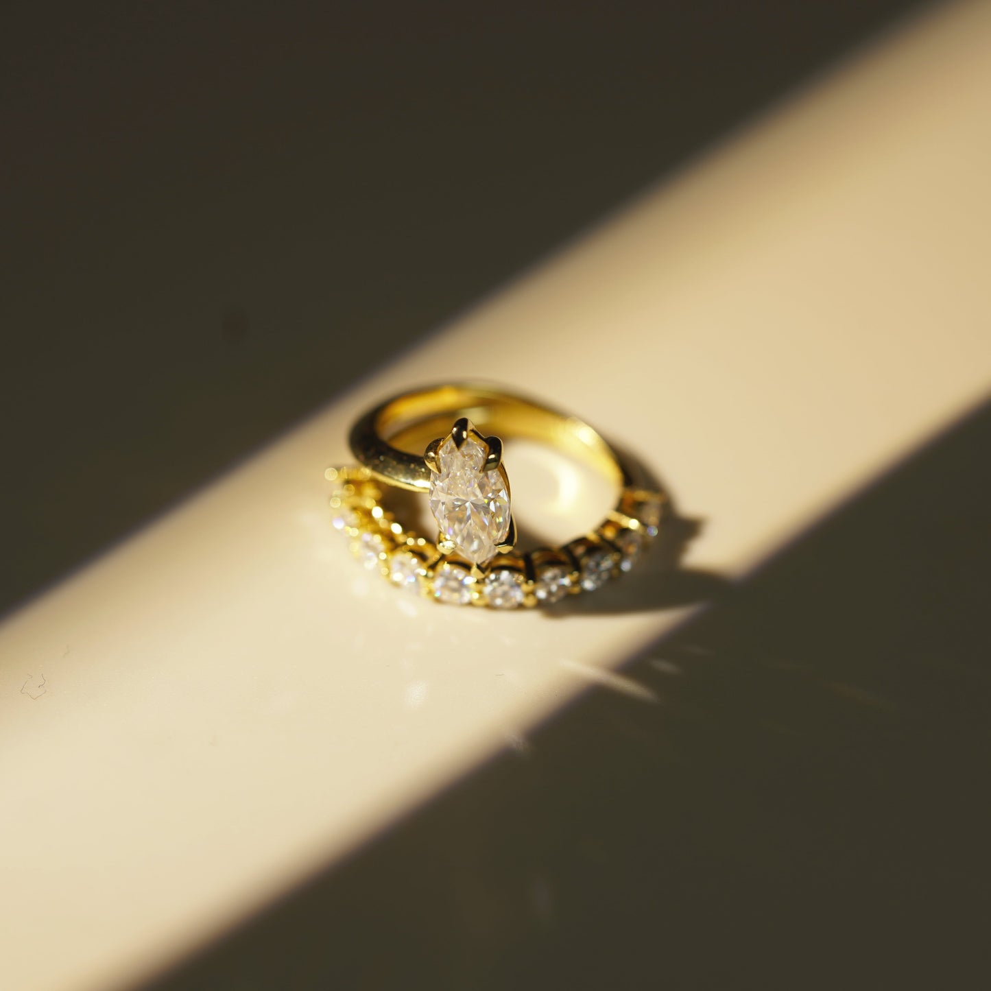 Marquise Cut Pave Lab-Grown Diamond Engagement Ring