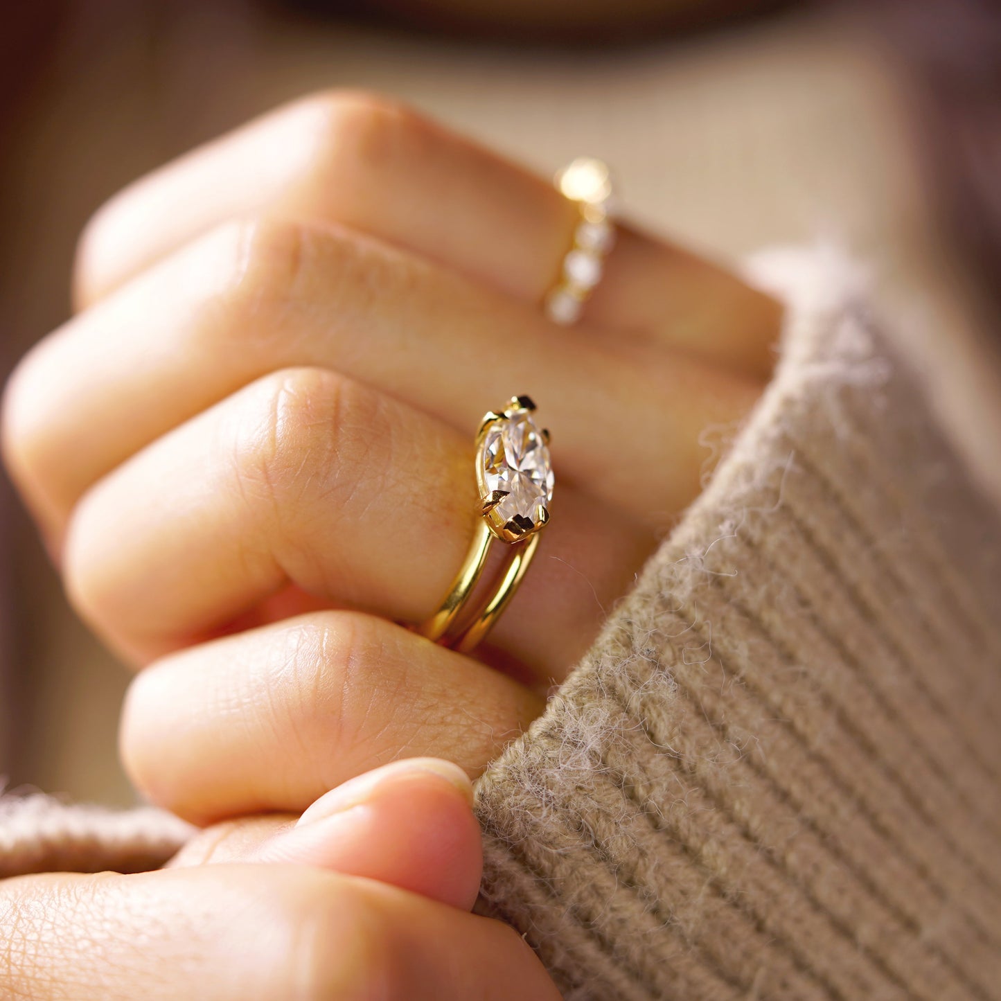 Marquise Cut Solitaire Lab-Grown Diamond Engagement Ring