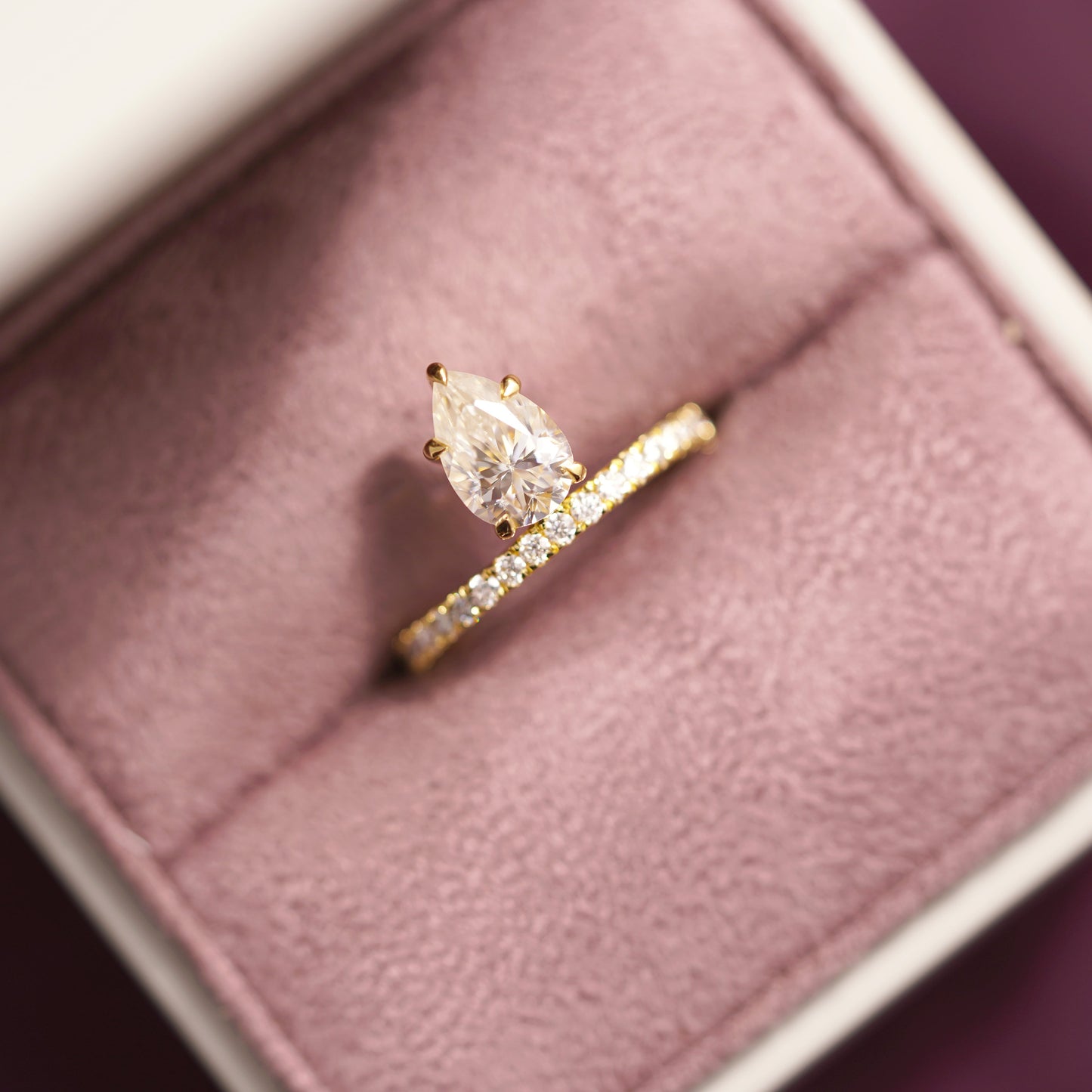 Pear Cut Pave Lab-Grown Diamond Engagement Ring