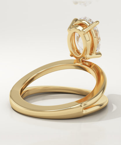 Oval Cut Solitaire Lab-Grown Diamond Engagement Ring