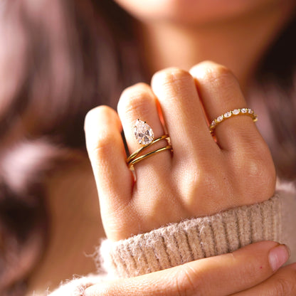 Pear Cut Solitaire Lab-Grown Diamond Engagement Ring