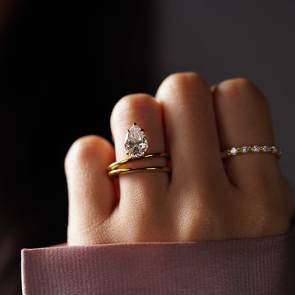 Pear Cut Solitaire Lab-Grown Diamond Engagement Ring