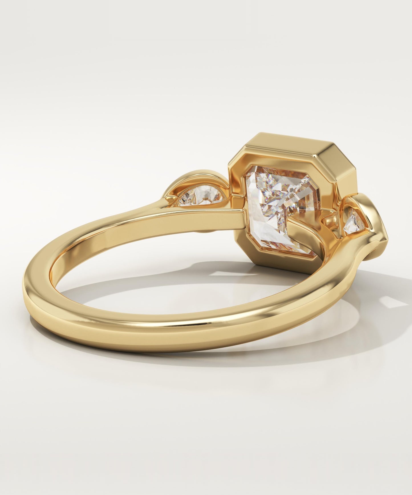 Asscher Cut Three Stone Lab-Grown Diamond Engagement Ring