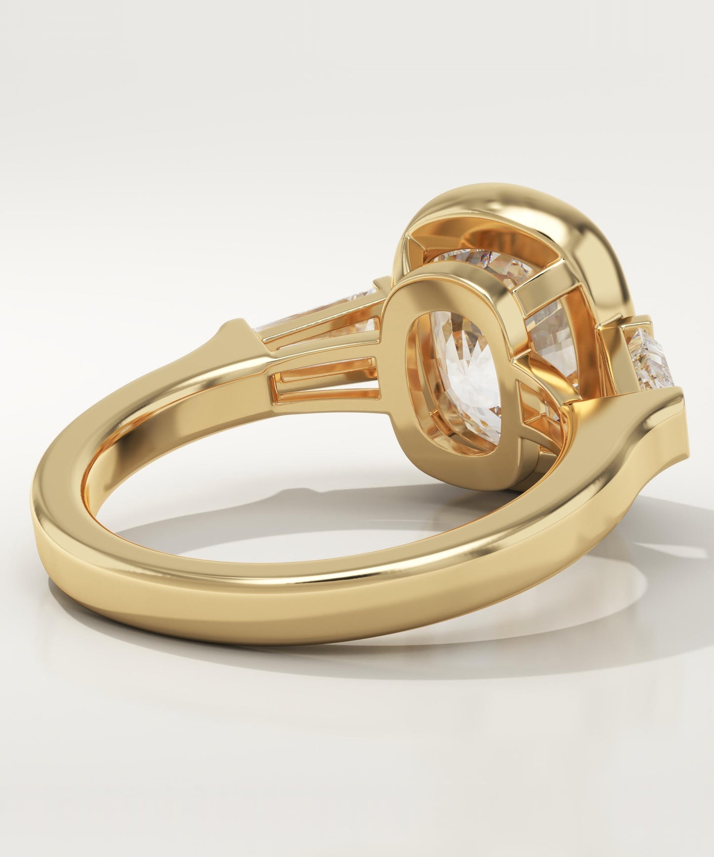 Elongated Cushion Cut Three Stone Lab-Grown Diamond Engagement Ring