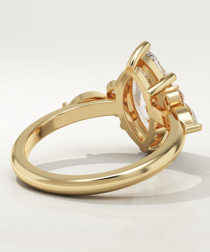 Marquise Cut Cluster Lab-Grown Diamond Engagement Ring