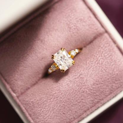 Radiant Cut Cluster Lab-Grown Diamond Engagement Ring