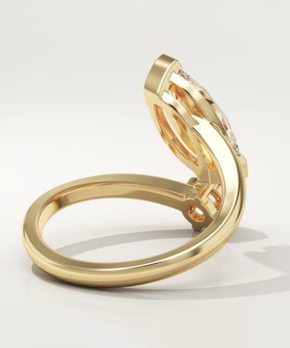 1.75 TCW Marquise & Round Cut Toi Et Moi Lab-Grown Diamond Engagement Ring