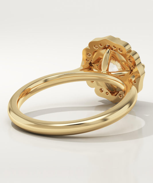 Round Cut Vintage Art Deco Lab-Grown Diamond Engagement Ring