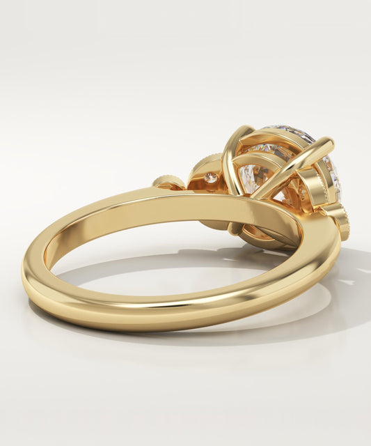 Round Cut Vintage Art Deco Lab-Grown Diamond Engagement Ring