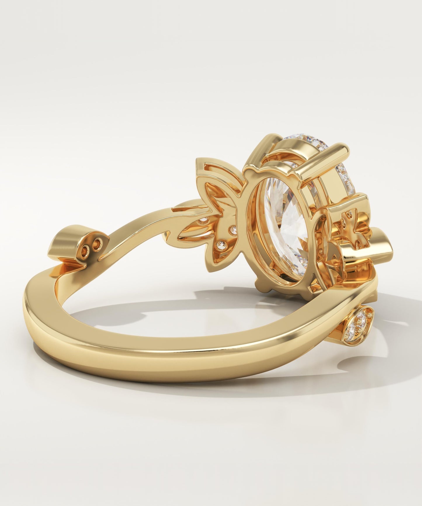 Oval Cut Nature Inspired Lab-Grown Diamond Engagement Ring