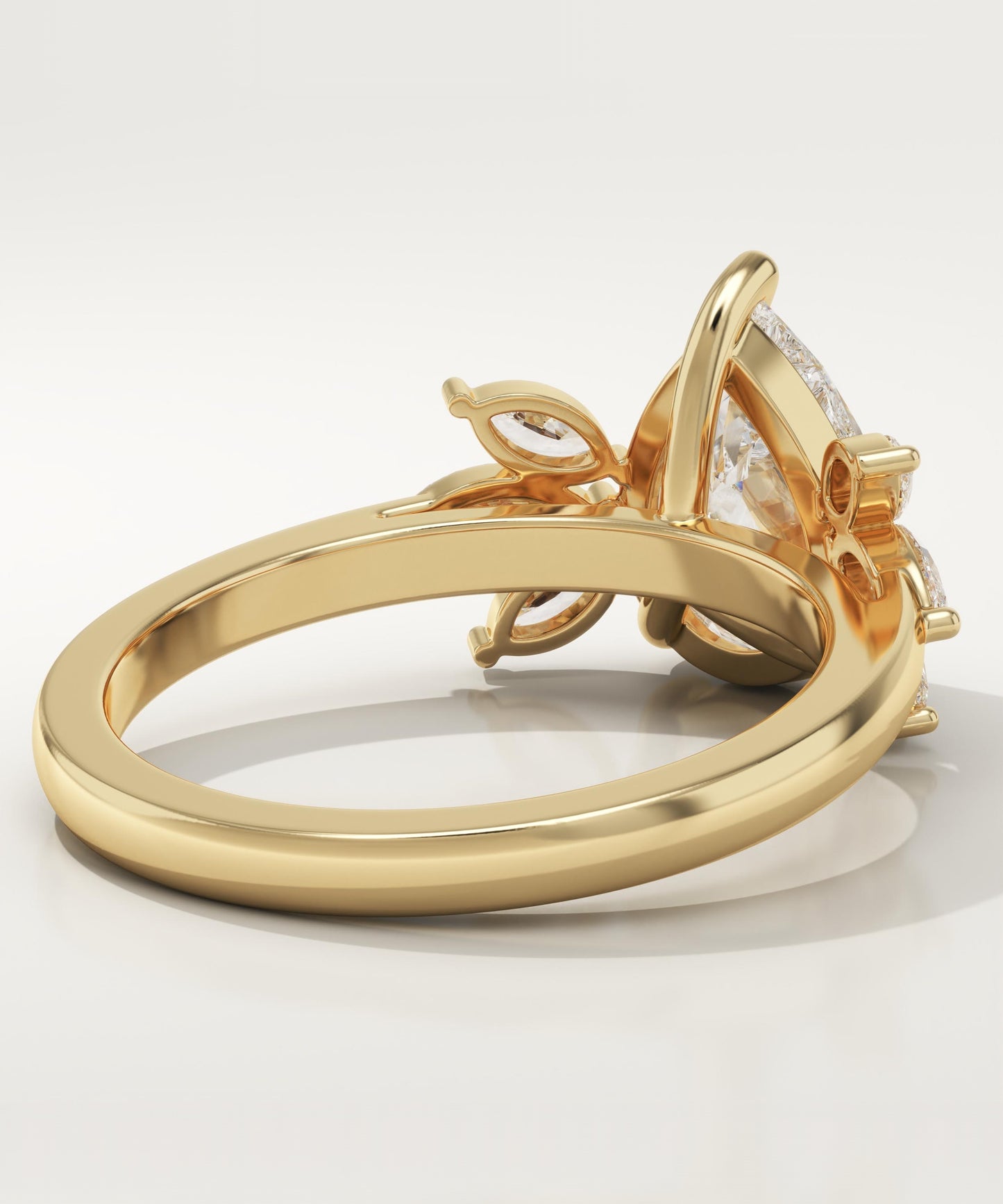 Pear Cut Cluster Lab-Grown Diamond Engagement Ring