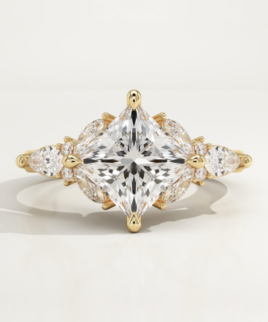 Princess Cut Nature Inspired Lab-Grown Diamond Engagement Ring