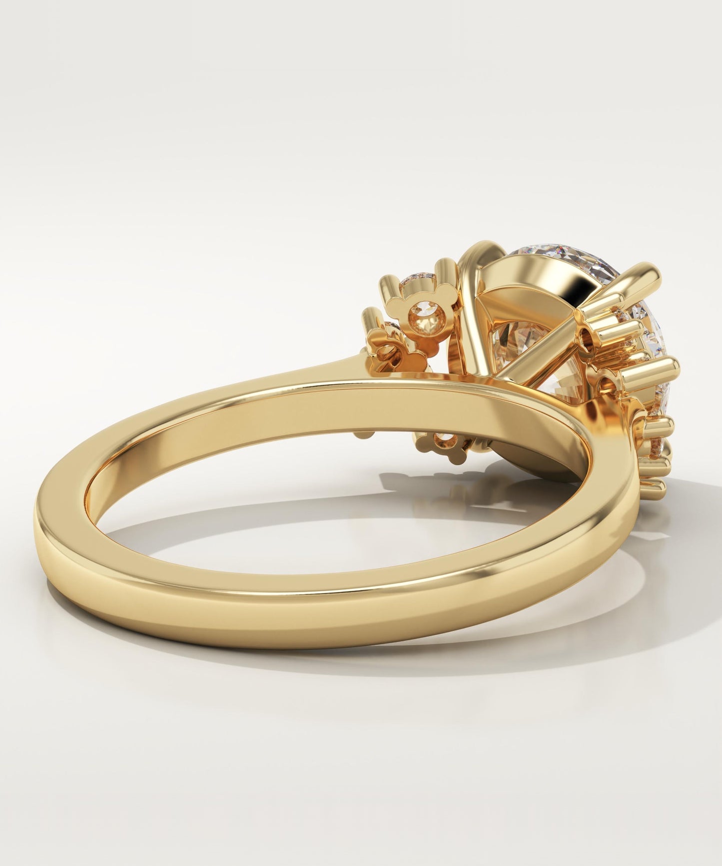 Round Cut Cluster Lab-Grown Diamond Engagement Ring