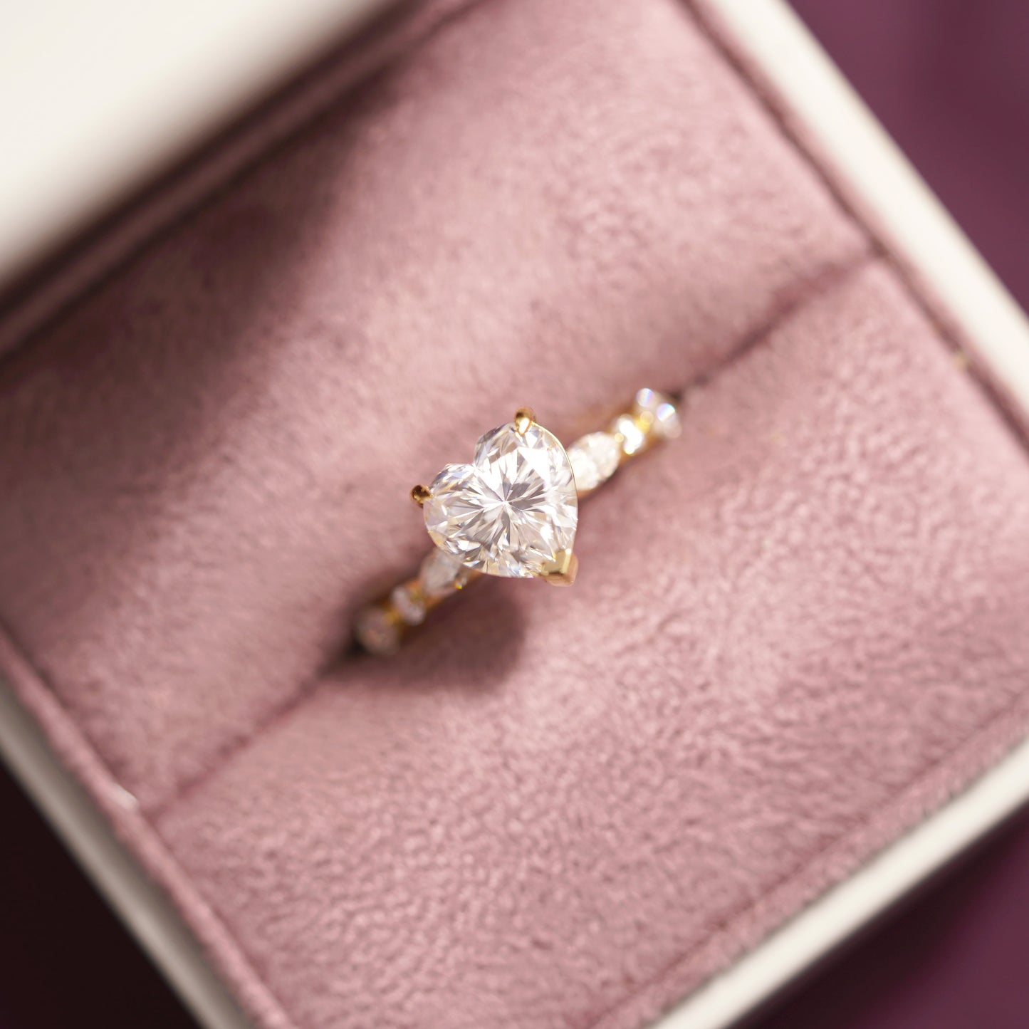 Heart Cut Pave Lab-Grown Diamond Engagement Ring