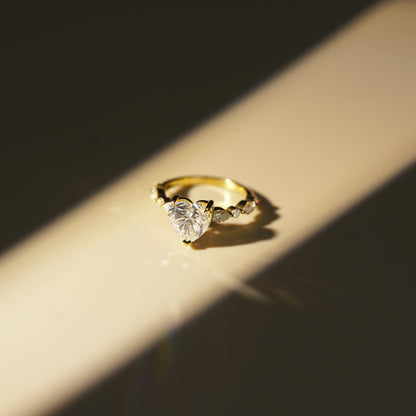 Heart Cut Pave Lab-Grown Diamond Engagement Ring