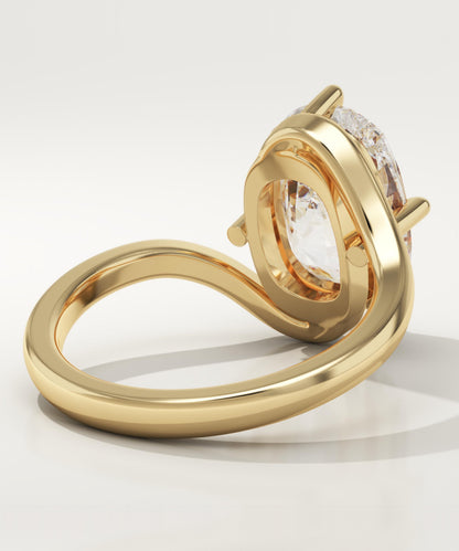 Elongated Cushion Cut Solitaire Lab-Grown Diamond Engagement Ring
