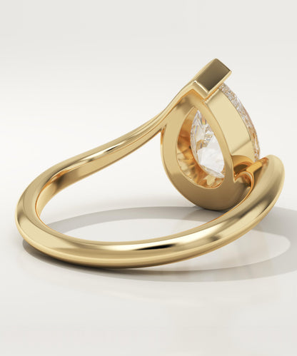 Pear Cut Solitaire Lab-Grown Diamond Engagement Ring