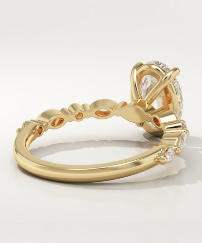 Oval Cut Pave Lab-Grown Diamond Engagement Ring
