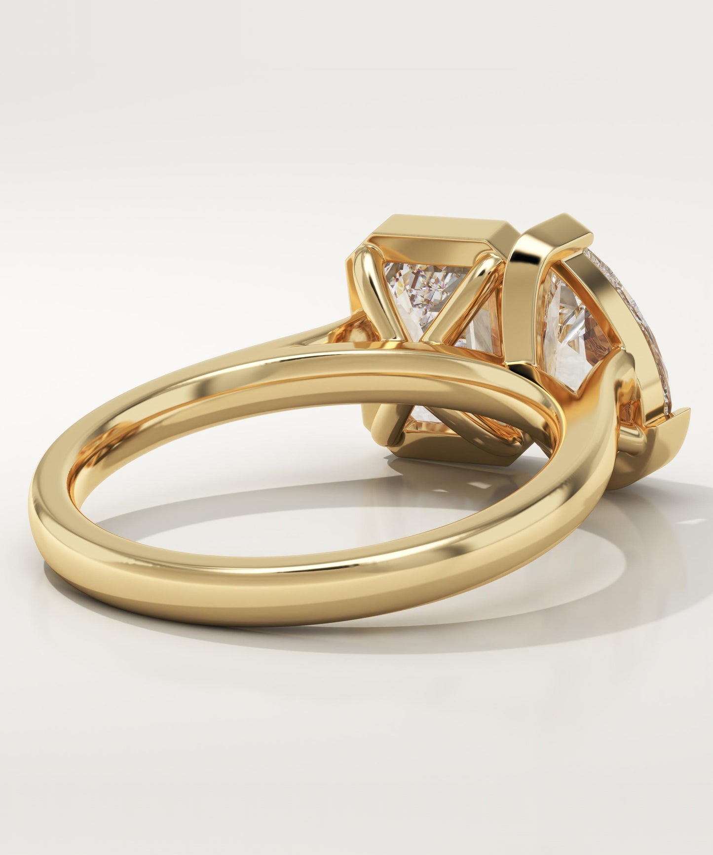 3 TCW Pear & Emerald Cut Toi Et Moi Lab-Grown Diamond Engagement Ring