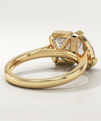 3 TCW Pear & Emerald Cut Toi Et Moi Lab-Grown Diamond Engagement Ring