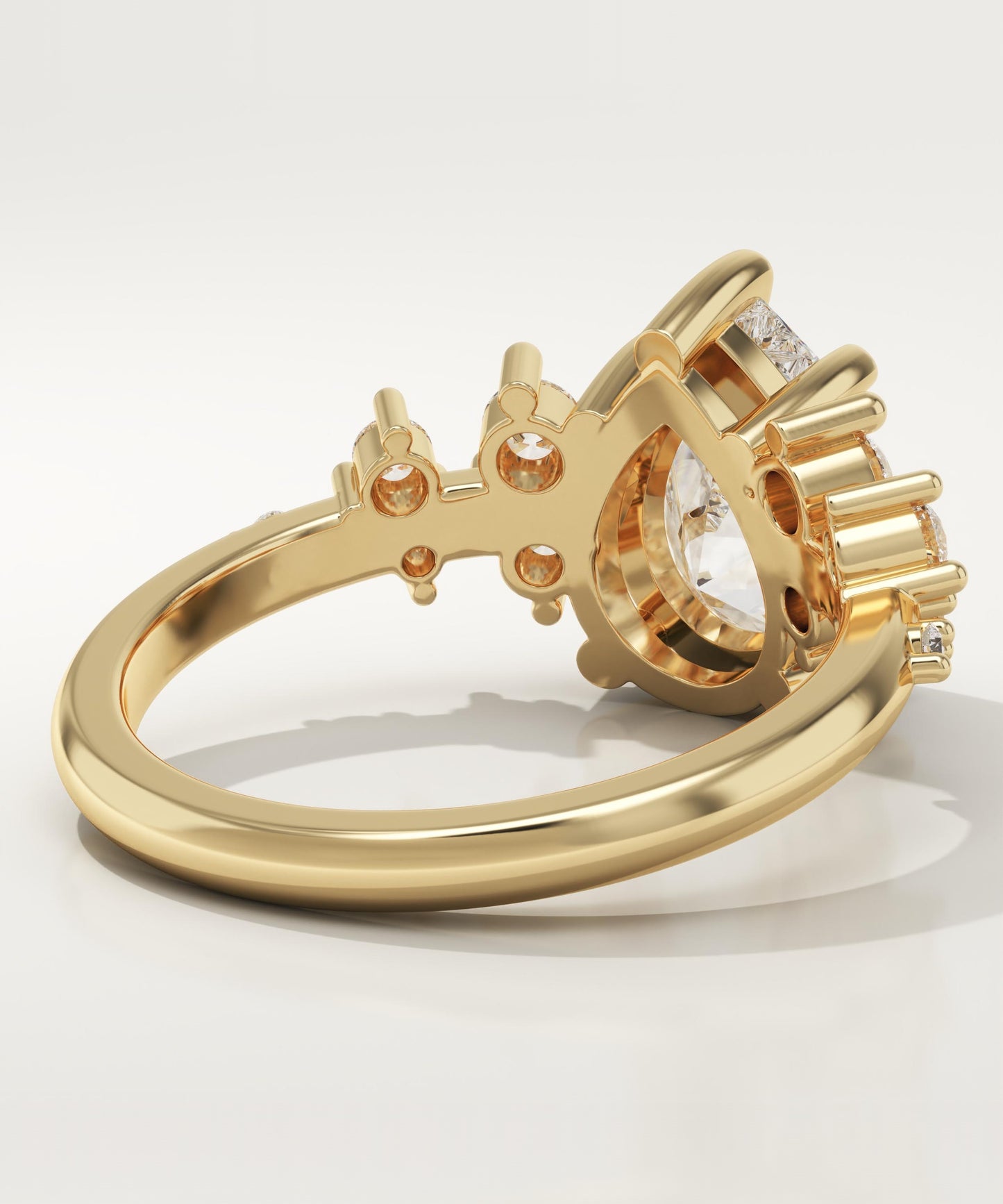 Pear Cut Cluster Lab-Grown Diamond Engagement Ring