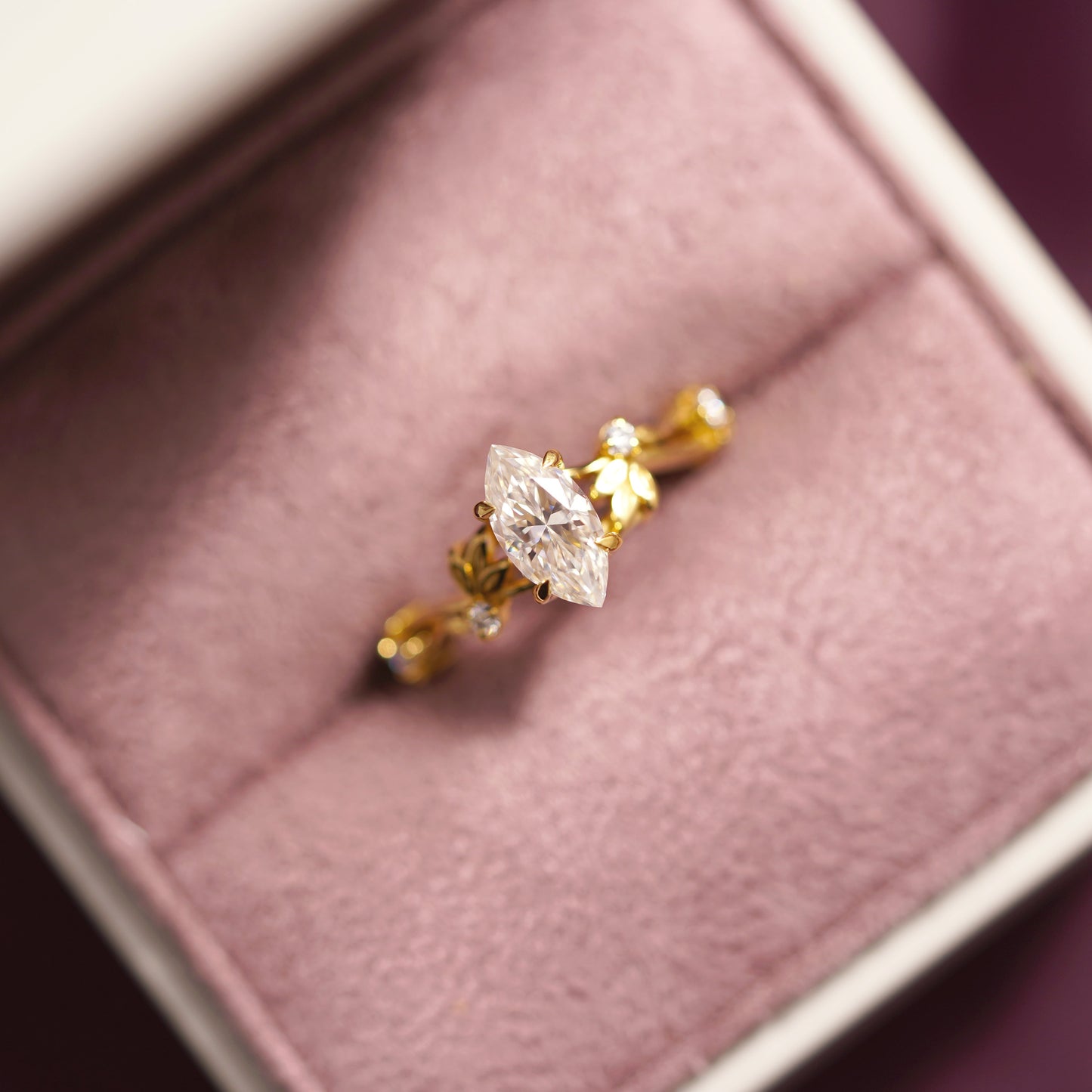 Marquise Cut Nature Inspired Lab-Grown Diamond Engagement Ring