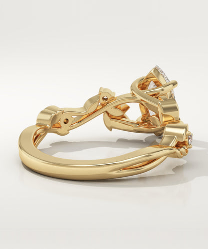 Marquise Cut Nature Inspired Lab-Grown Diamond Engagement Ring