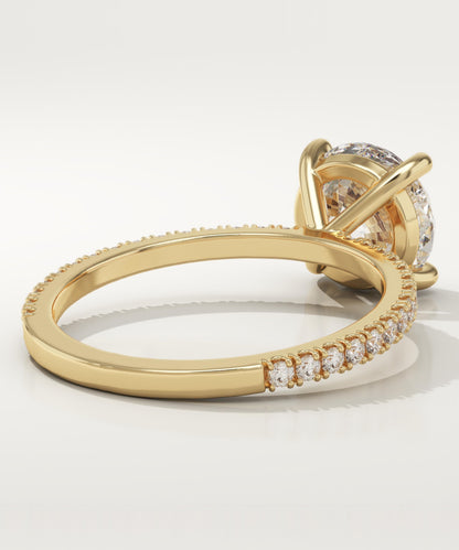 Round Cut Pave Lab-Grown Diamond Engagement Ring