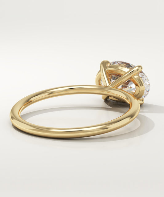 East West Oval Cut Solitaire Lab-Grown Diamond Engagement Ring