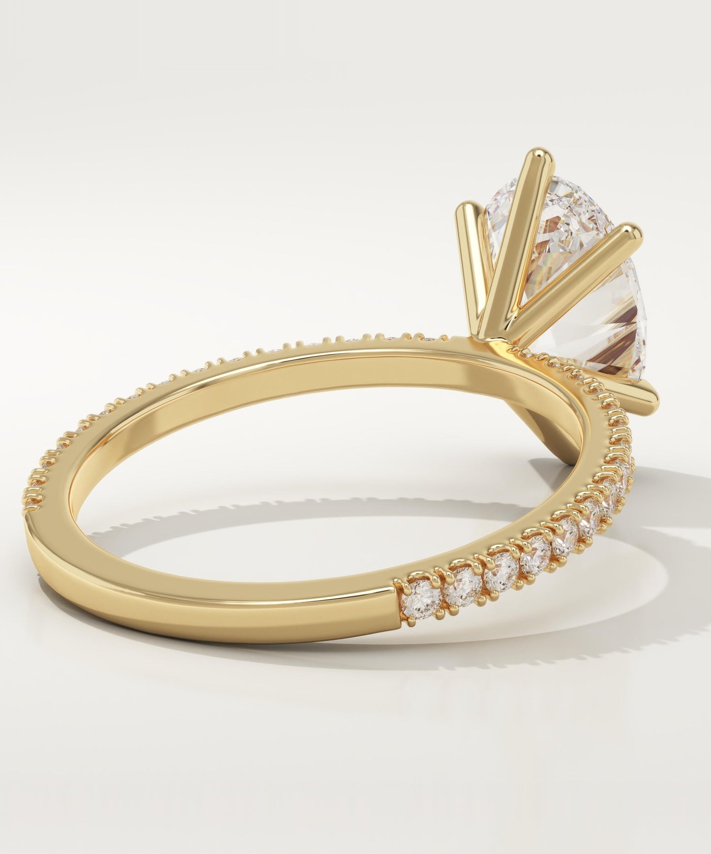 Oval Cut Pave Lab-Grown Diamond Engagement Ring