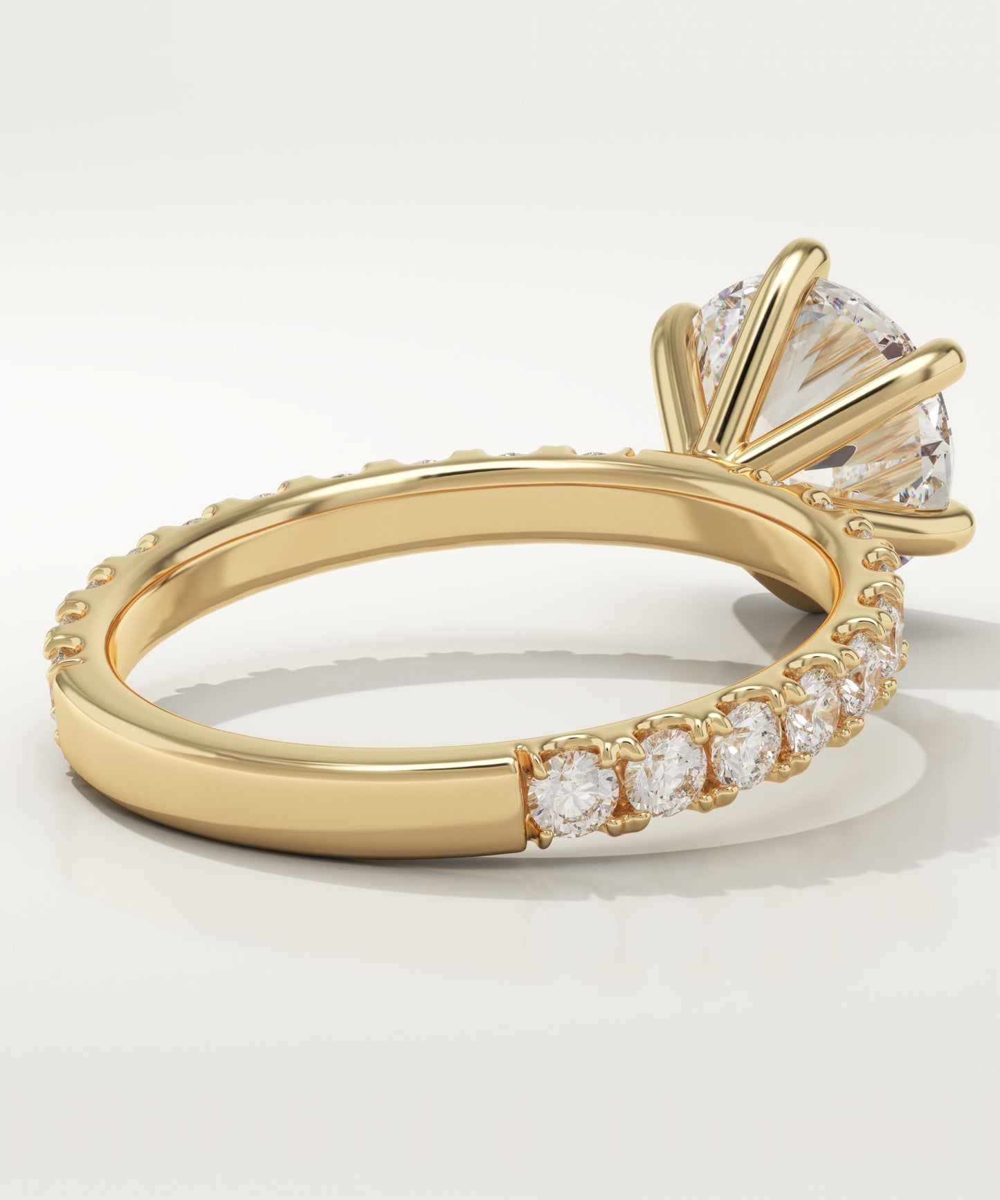Round Cut Pave Lab-Grown Diamond Engagement Ring