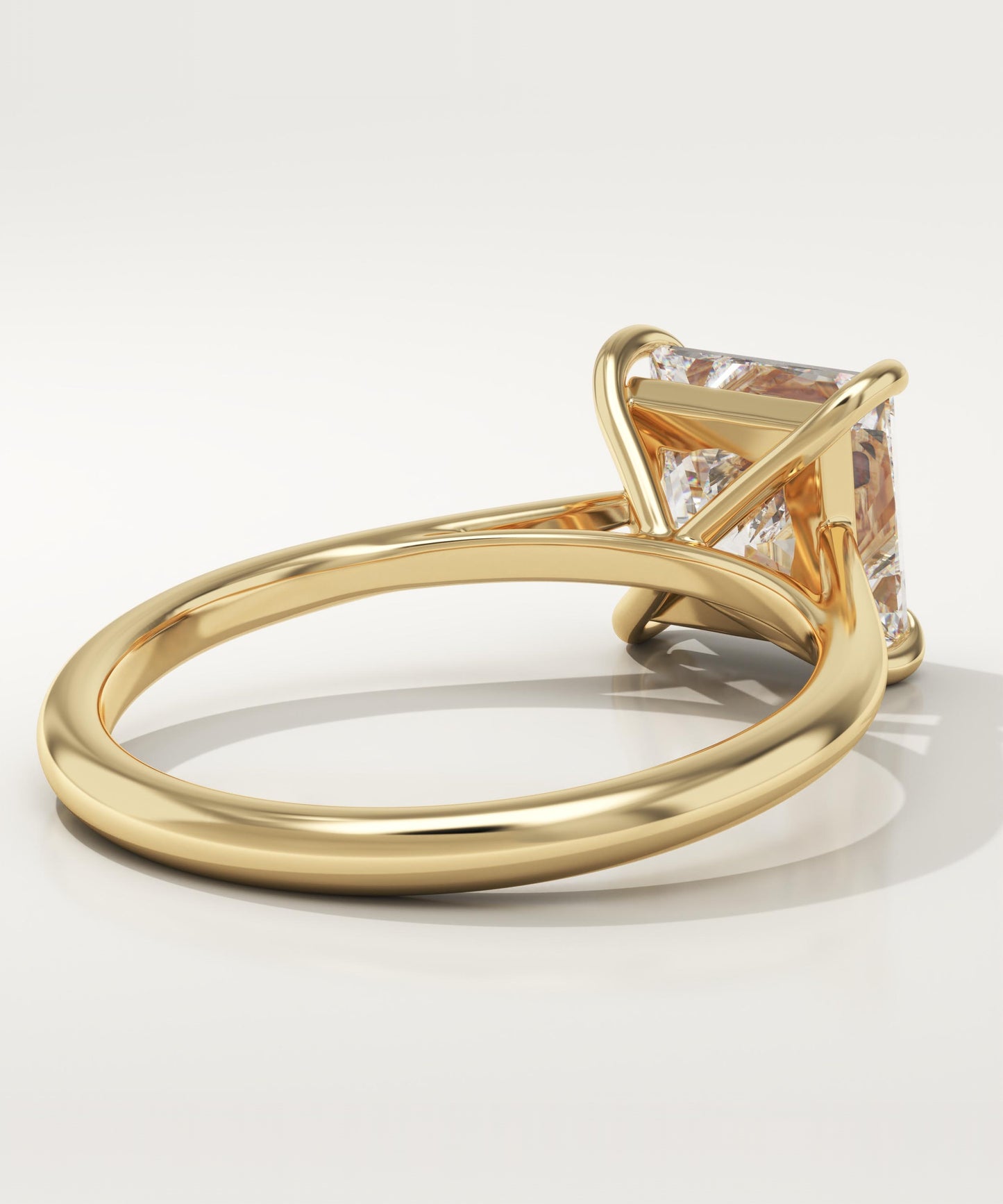 Princess Cut Solitaire Cathedral Lab-Grown Diamond Engagement Ring