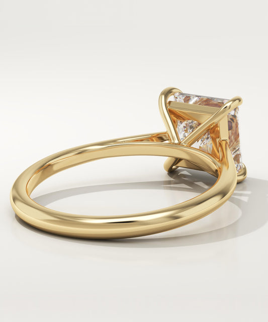 Princess Cut Solitaire Cathedral Lab-Grown Diamond Engagement Ring