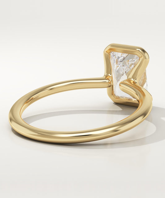 Radiant Cut Half Bezel Lab-Grown Diamond Engagement Ring