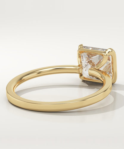 Princess Cut Half Bezel Lab-Grown Diamond Engagement Ring