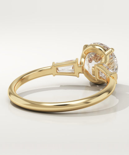 Round Cut Three Stone Lab-Grown Diamond Engagement Ring