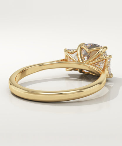Cushion Cut Three Stone Lab-Grown Diamond Engagement Ring