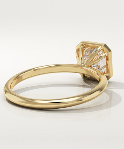 Asscher Cut Bezel Lab-Grown Diamond Engagement Ring