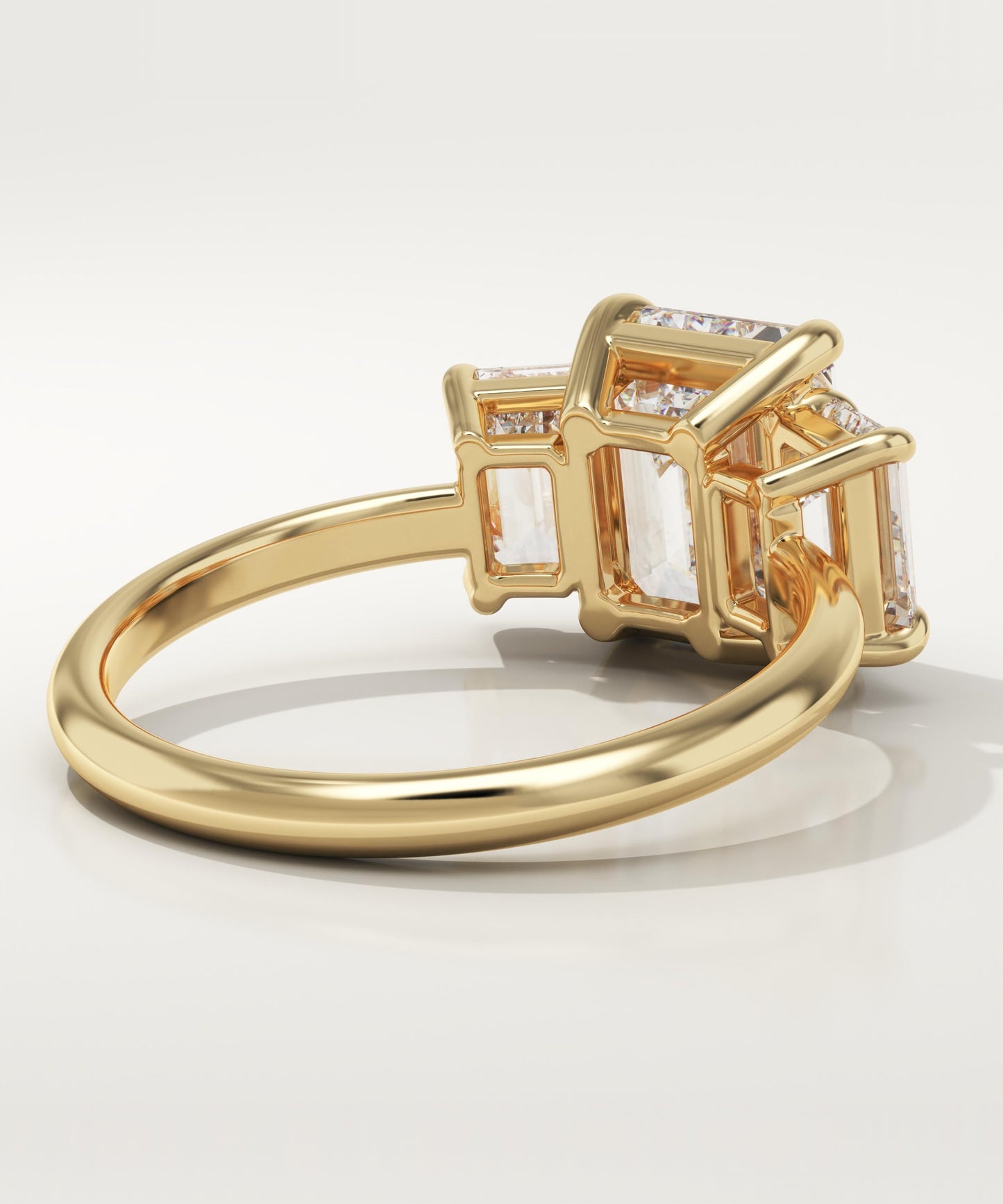 Emerald Cut Three Stone Lab-Grown Diamond Engagement Ring
