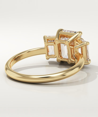 Emerald Cut Three Stone Lab-Grown Diamond Engagement Ring