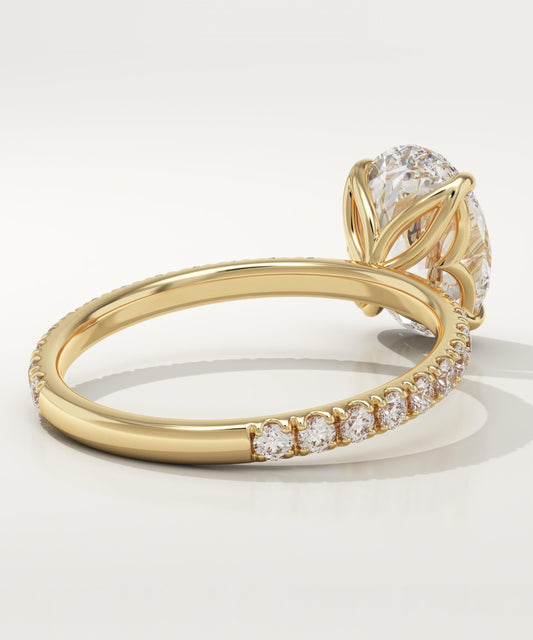 Oval Cut Pave Lab-Grown Diamond Engagement Ring