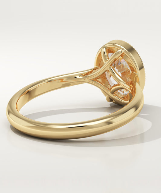 Oval Cut Bezel Lab-Grown Diamond Engagement Ring