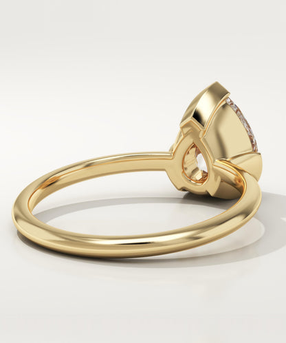Pear Cut Half Bezel Lab-Grown Diamond Engagement Ring