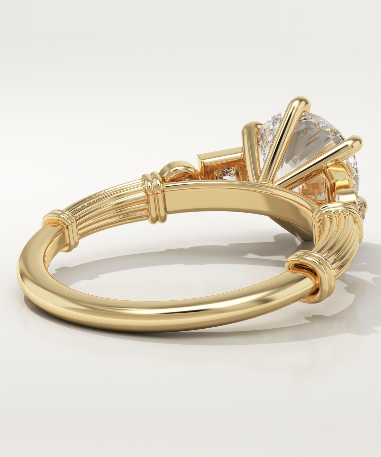 Round Cut Cluster Lab-Grown Diamond Engagement Ring