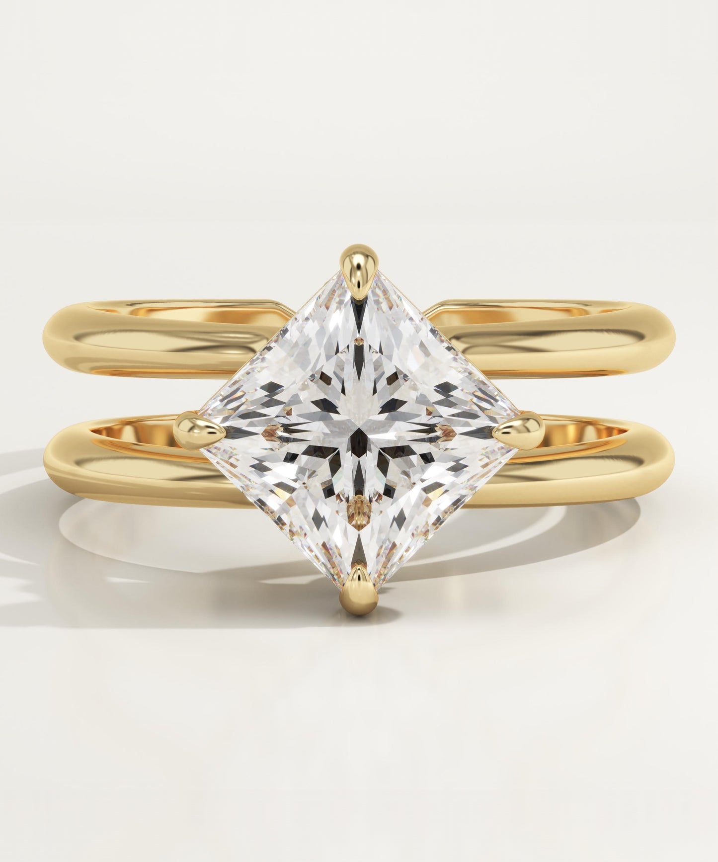 Princess Cut Hidden Halo Lab-Grown Diamond Engagement Ring