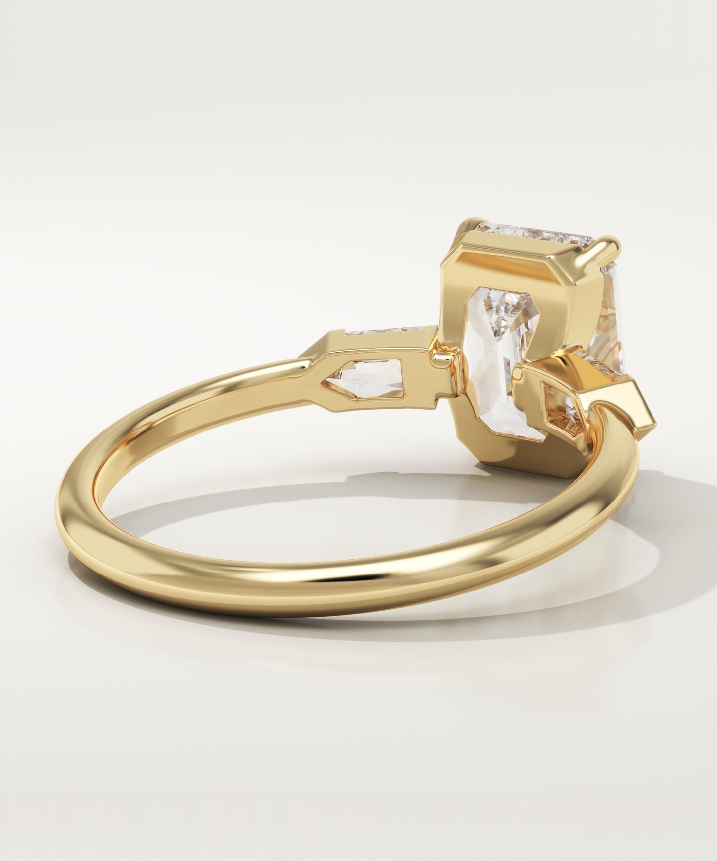 Emerald Cut Three Stone Lab-Grown Diamond Engagement Ring