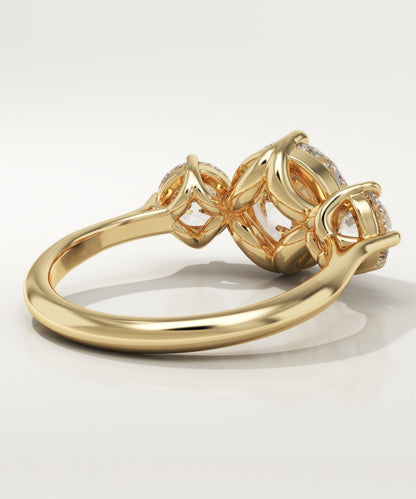 Round Cut Three Stone Lab-Grown Diamond Engagement Ring