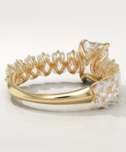 Radiant Cut Pave Lab-Grown Diamond Engagement Ring