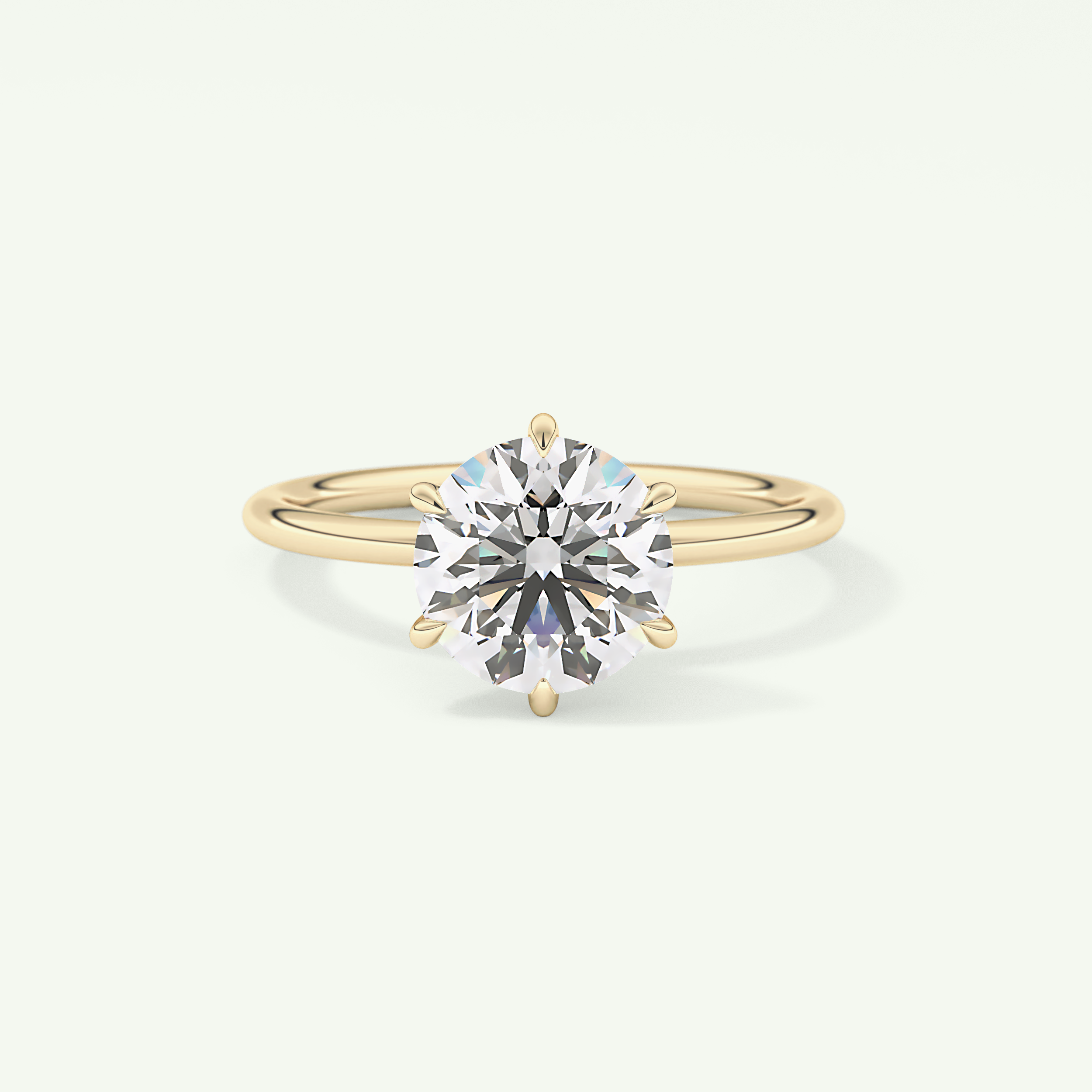 2.0 CT Round Cut Solitaire Moissanite Engagement Ring 1